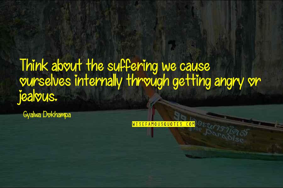 Some Jealousy Quotes By Gyalwa Dokhampa: Think about the suffering we cause ourselves internally