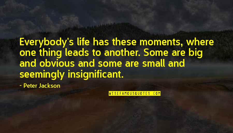 Some Moments Quotes By Peter Jackson: Everybody's life has these moments, where one thing