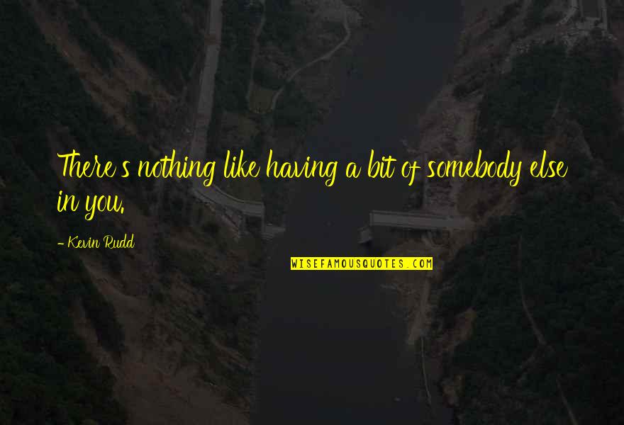 Somebody Else Quotes By Kevin Rudd: There's nothing like having a bit of somebody