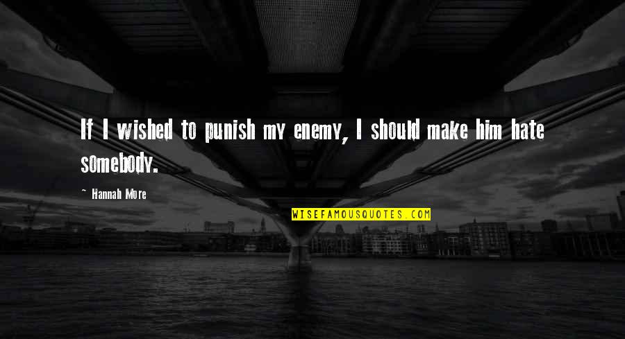 Somebody You Hate Quotes By Hannah More: If I wished to punish my enemy, I