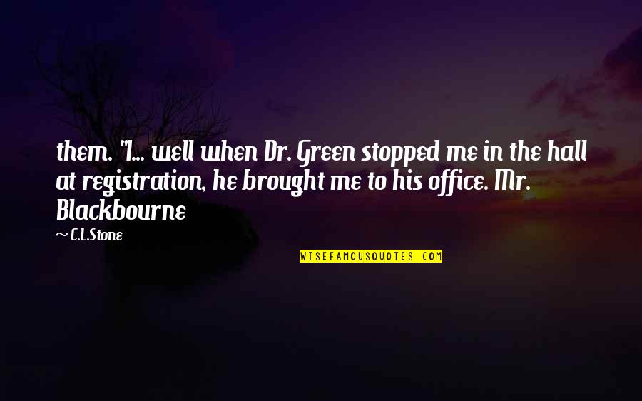 Something Of Equal Value Must Be Lost Quotes By C.L.Stone: them. "I... well when Dr. Green stopped me