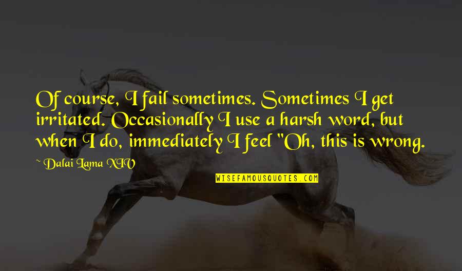 Sometimes I Feel Quotes By Dalai Lama XIV: Of course, I fail sometimes. Sometimes I get