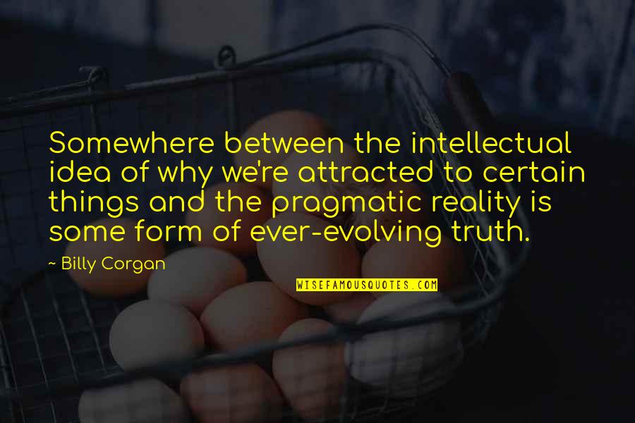 Somewhere Between Quotes By Billy Corgan: Somewhere between the intellectual idea of why we're