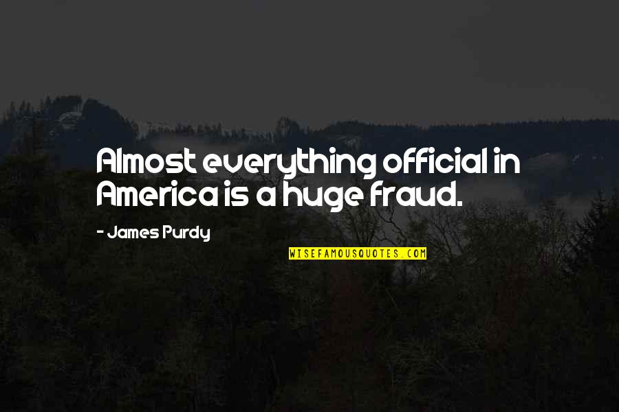 Sorbona Francia Quotes By James Purdy: Almost everything official in America is a huge