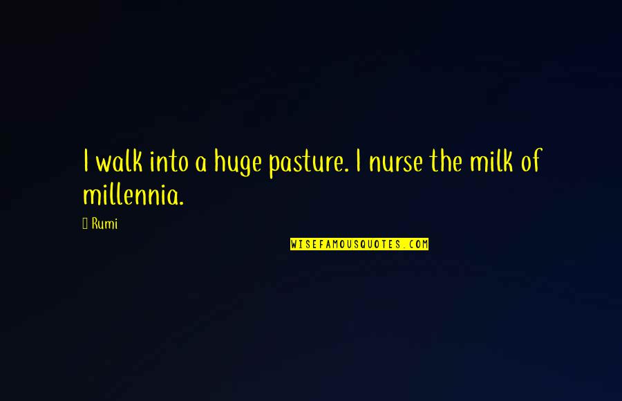 Sou Fujimoto Quotes By Rumi: I walk into a huge pasture. I nurse