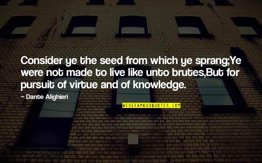 Souhir Lefi Quotes By Dante Alighieri: Consider ye the seed from which ye sprang;Ye