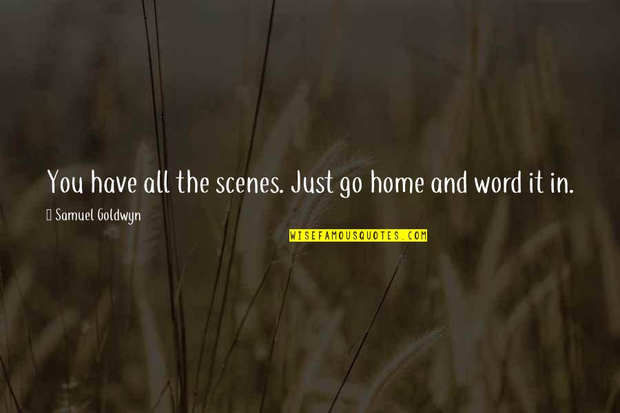 Soulprint Intuitive Quotes By Samuel Goldwyn: You have all the scenes. Just go home