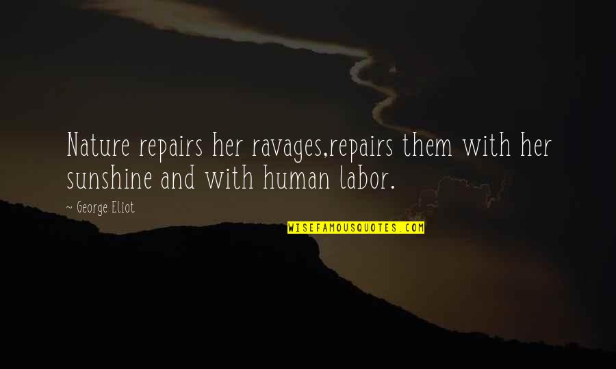 Soundwave Superior Quote Quotes By George Eliot: Nature repairs her ravages,repairs them with her sunshine