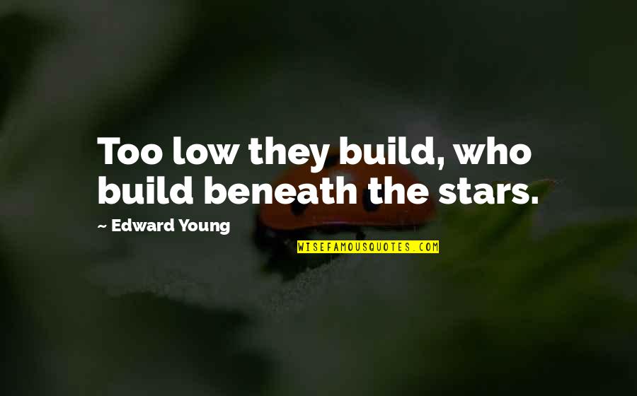 Souques Quotes By Edward Young: Too low they build, who build beneath the