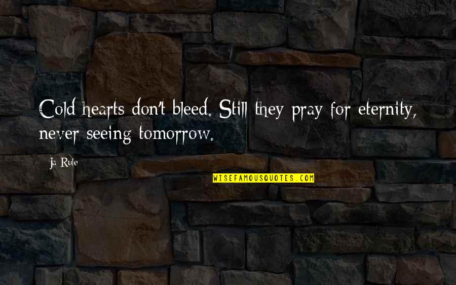 Sperosoma Quotes By Ja Rule: Cold hearts don't bleed. Still they pray for