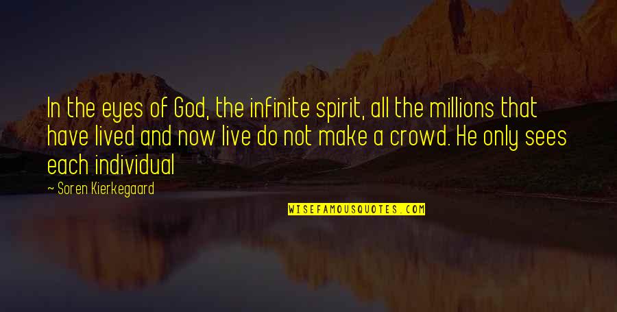 Spirit Of God Quotes By Soren Kierkegaard: In the eyes of God, the infinite spirit,