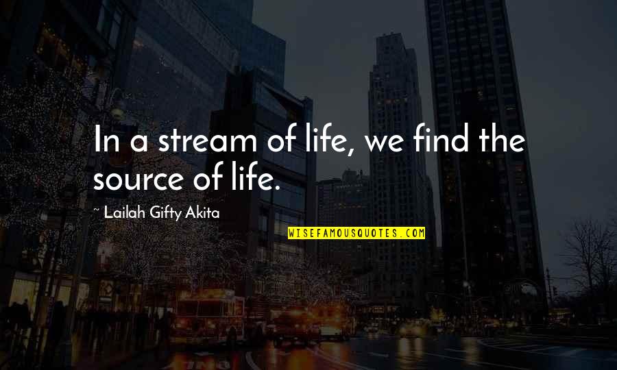 Spiritual Philosophy Quotes By Lailah Gifty Akita: In a stream of life, we find the