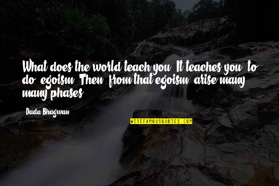 Spiritual World Quotes By Dada Bhagwan: What does the world teach you? It teaches