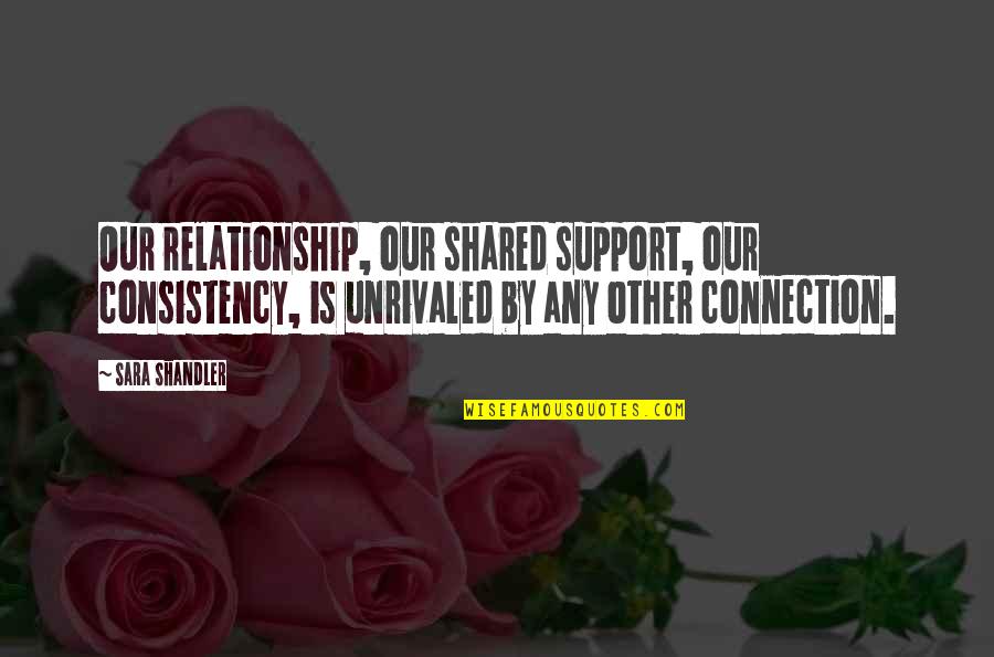 Spisar 70 Quotes By Sara Shandler: Our relationship, our shared support, our consistency, is