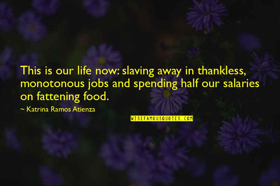 Spools Pools Quotes By Katrina Ramos Atienza: This is our life now: slaving away in