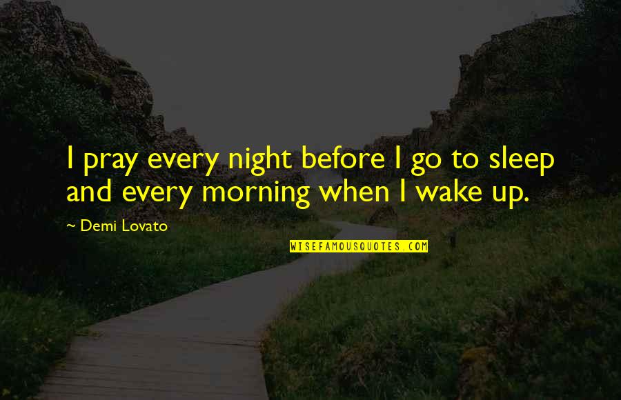 Sprayregen Family Foundation Quotes By Demi Lovato: I pray every night before I go to