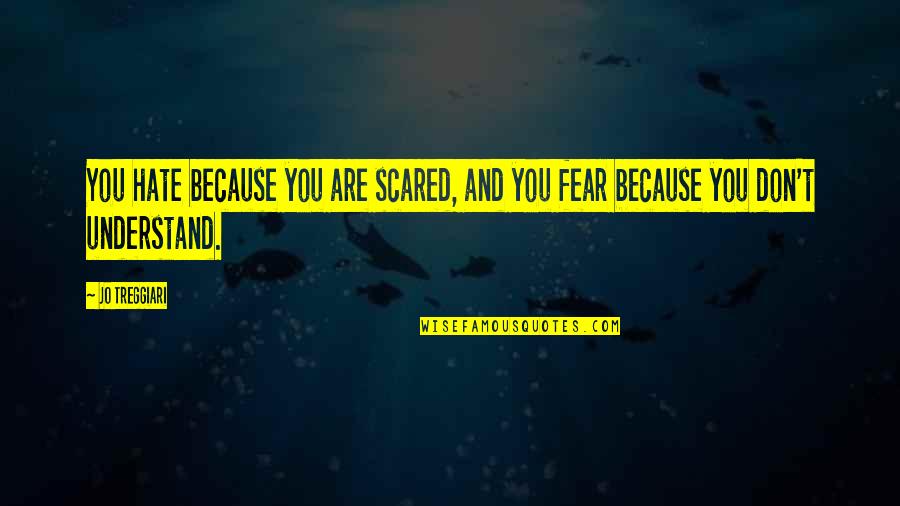 Squenching Quotes By Jo Treggiari: You hate because you are scared, and you