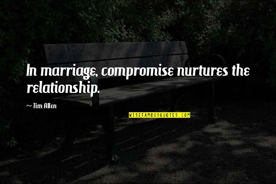 Srivatsa Symbol Quotes By Tim Allen: In marriage, compromise nurtures the relationship.