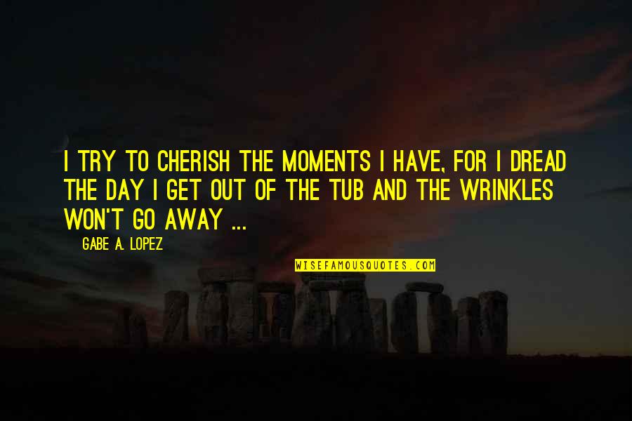 Ssure Quotes By Gabe A. Lopez: I try to cherish the moments I have,