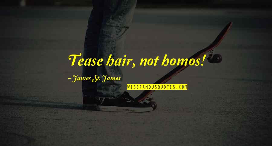 St James Quotes By James St. James: Tease hair, not homos!