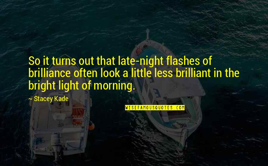 Stacey's Quotes By Stacey Kade: So it turns out that late-night flashes of