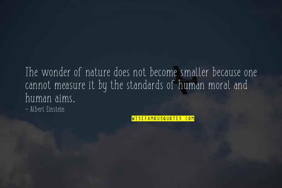 Standards Quotes By Albert Einstein: The wonder of nature does not become smaller