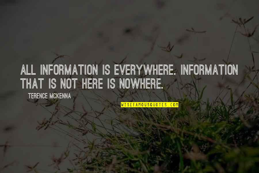 Standerton Postal Code Quotes By Terence McKenna: All information is everywhere. Information that is not