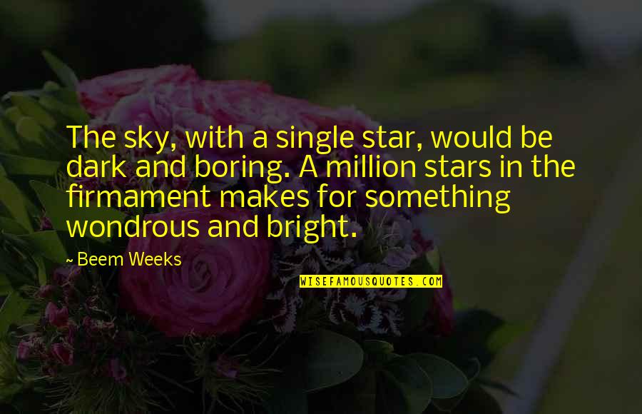 Star And Life Quotes By Beem Weeks: The sky, with a single star, would be