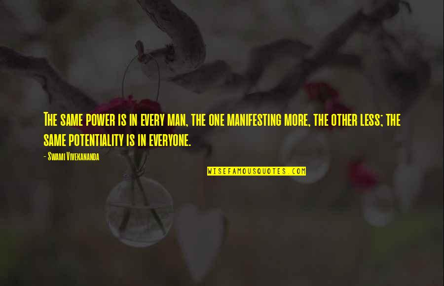 Starlynn Burden Quotes By Swami Vivekananda: The same power is in every man, the