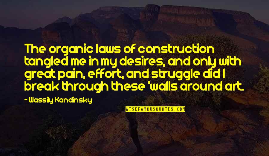 Starving For Your Love Quotes By Wassily Kandinsky: The organic laws of construction tangled me in