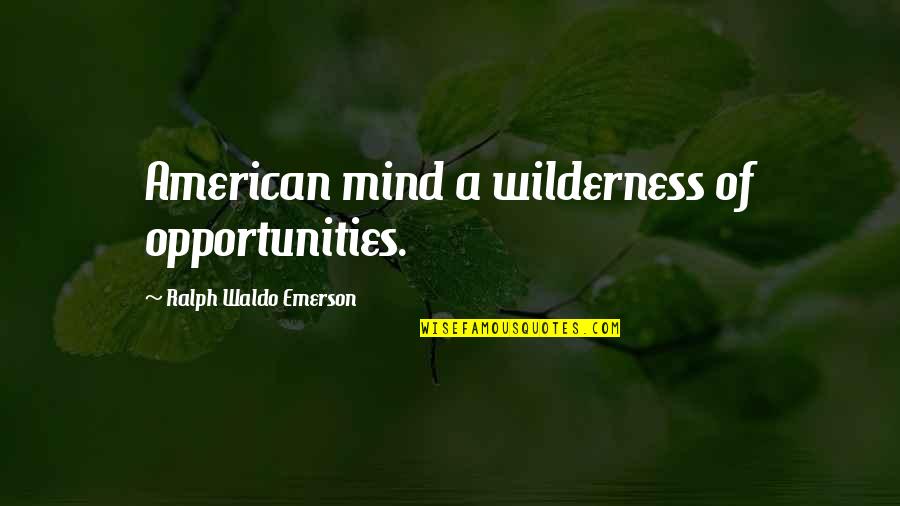 States A Quotes By Ralph Waldo Emerson: American mind a wilderness of opportunities.