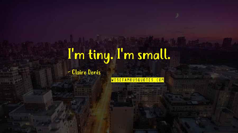 Statistics Math Quotes By Claire Denis: I'm tiny. I'm small.