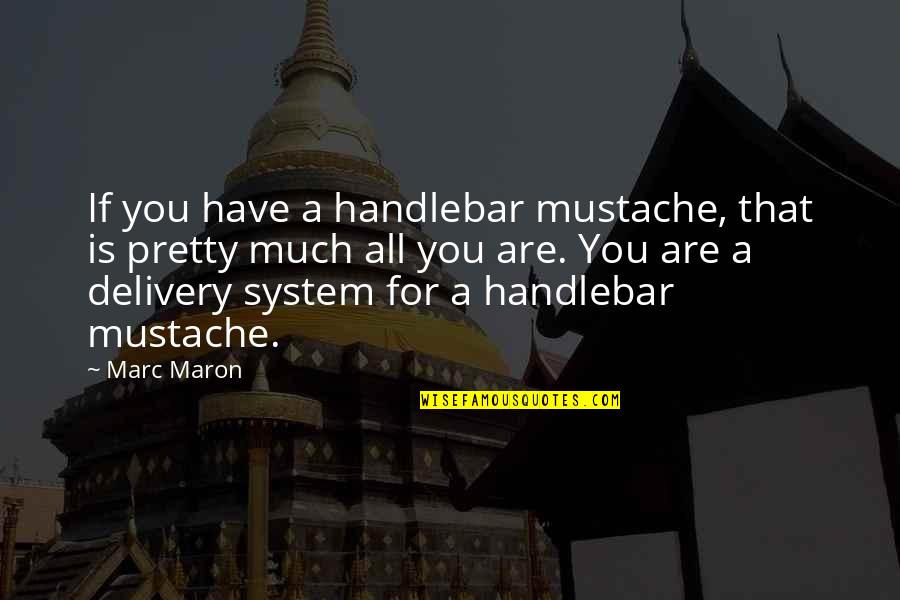 Steever Water Quotes By Marc Maron: If you have a handlebar mustache, that is