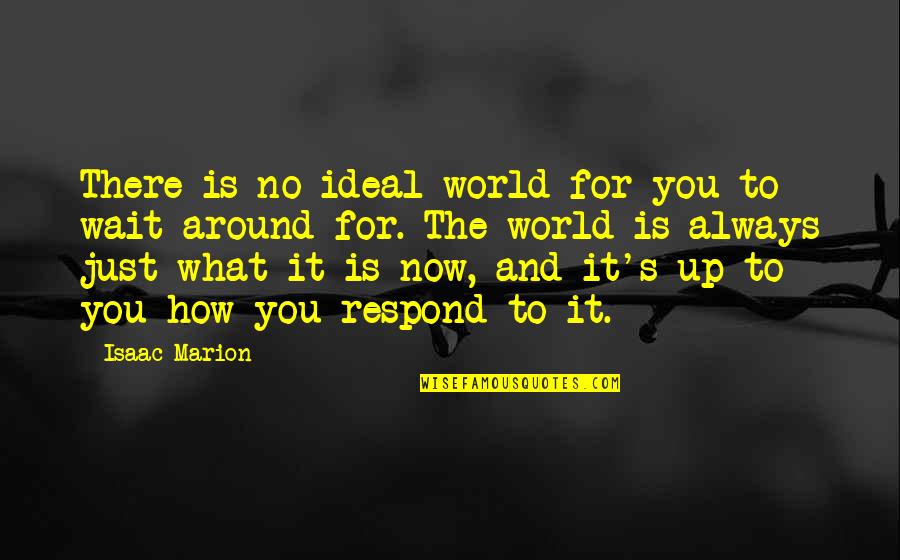 Steinbruck Center Quotes By Isaac Marion: There is no ideal world for you to