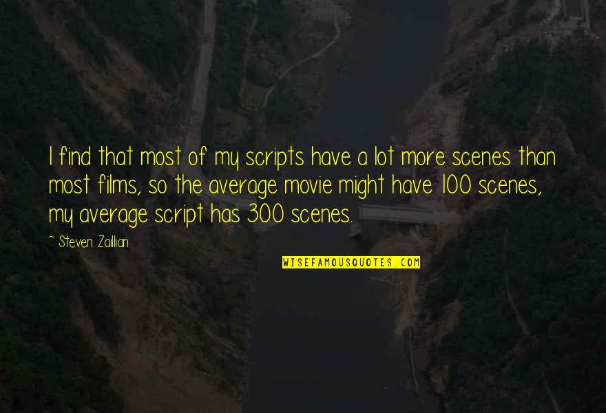 Steven Zaillian Quotes By Steven Zaillian: I find that most of my scripts have