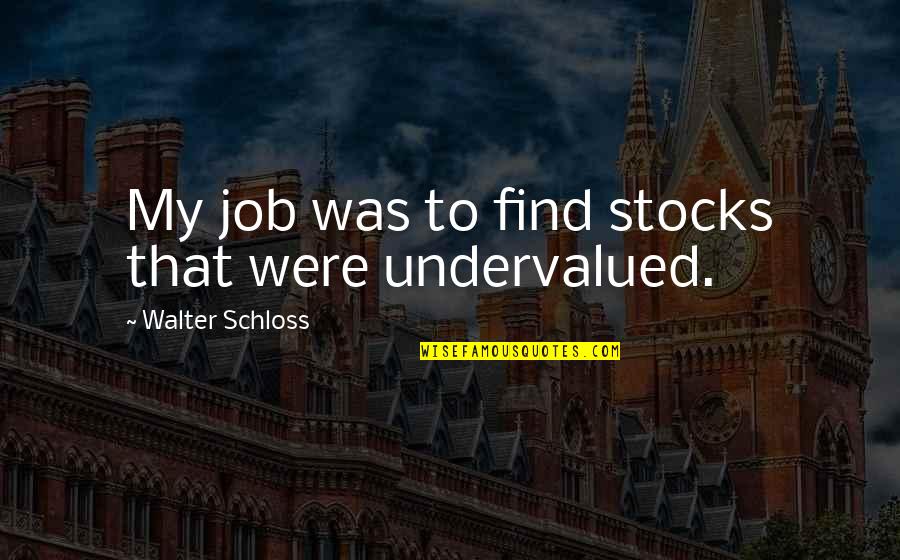 Stocks Quotes By Walter Schloss: My job was to find stocks that were