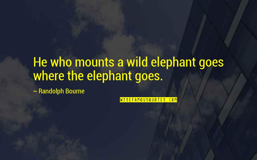 Stodden Physical Therapy Quotes By Randolph Bourne: He who mounts a wild elephant goes where