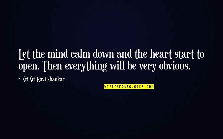 Storm Kitten Quotes By Sri Sri Ravi Shankar: Let the mind calm down and the heart