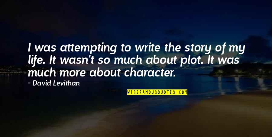 Story About Life Quotes By David Levithan: I was attempting to write the story of