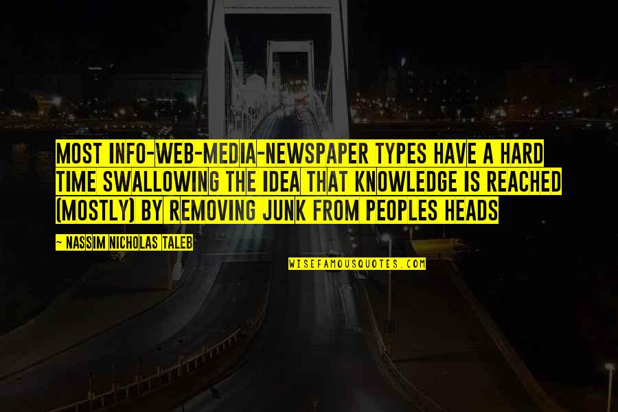 Stour Quotes By Nassim Nicholas Taleb: Most info-Web-media-newspaper types have a hard time swallowing