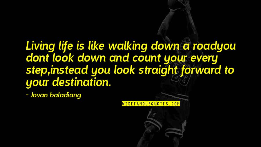 Straight Up And Down Quotes By Jovan Baladiang: Living life is like walking down a roadyou