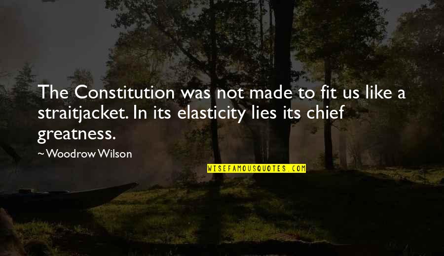 Straitjacket Quotes By Woodrow Wilson: The Constitution was not made to fit us