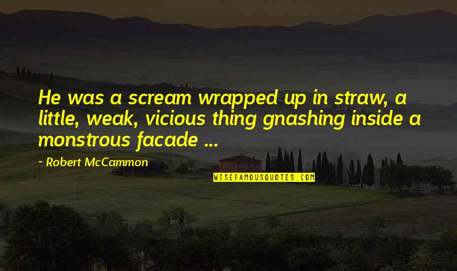 Straw Quotes By Robert McCammon: He was a scream wrapped up in straw,