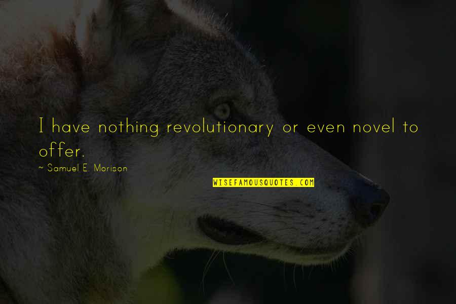 Stress Ball Funny Quotes By Samuel E. Morison: I have nothing revolutionary or even novel to