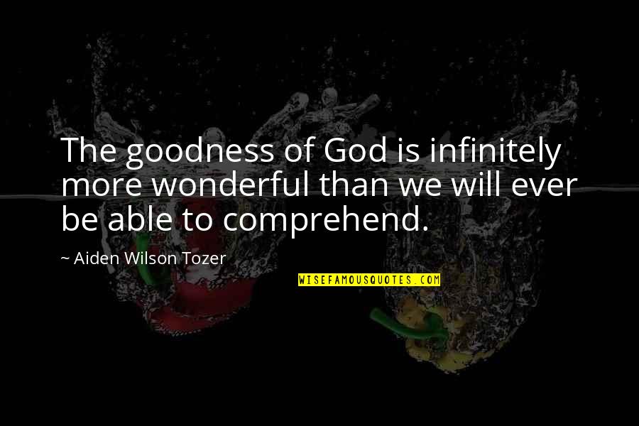 Strucked Quotes By Aiden Wilson Tozer: The goodness of God is infinitely more wonderful