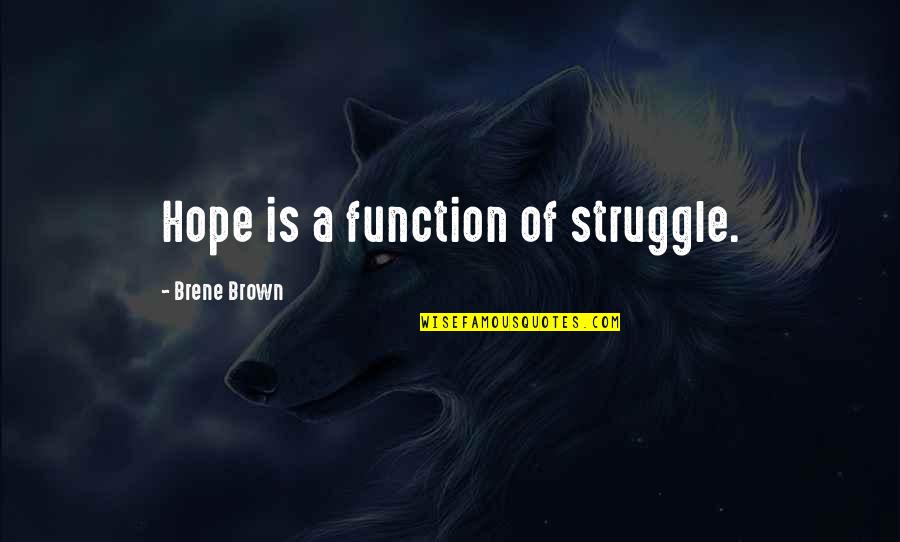 Struggle And Hope Quotes By Brene Brown: Hope is a function of struggle.