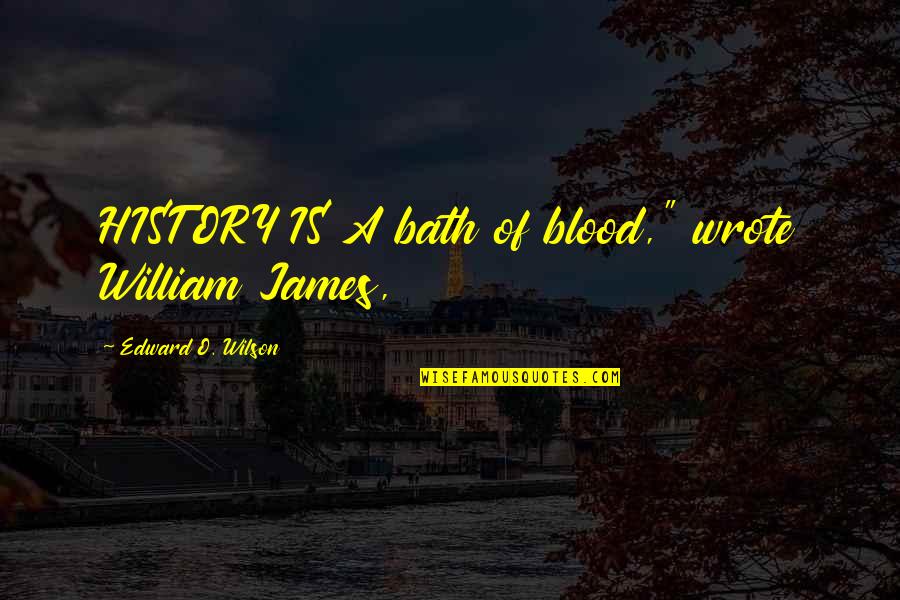 Struggles In Marriage Quotes By Edward O. Wilson: HISTORY IS A bath of blood," wrote William