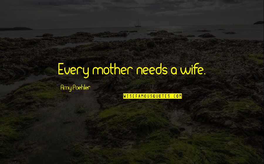 Stupity Quotes By Amy Poehler: Every mother needs a wife.