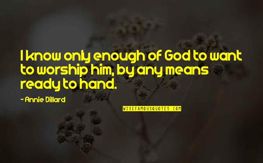 Styranec Quotes By Annie Dillard: I know only enough of God to want