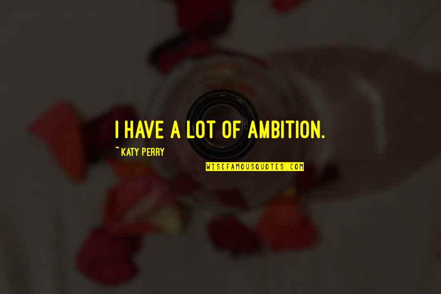 Subcultural Norms Quotes By Katy Perry: I have a lot of ambition.